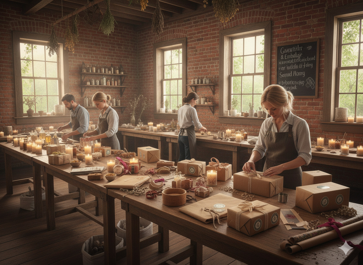 Gaveverksted med emballasje